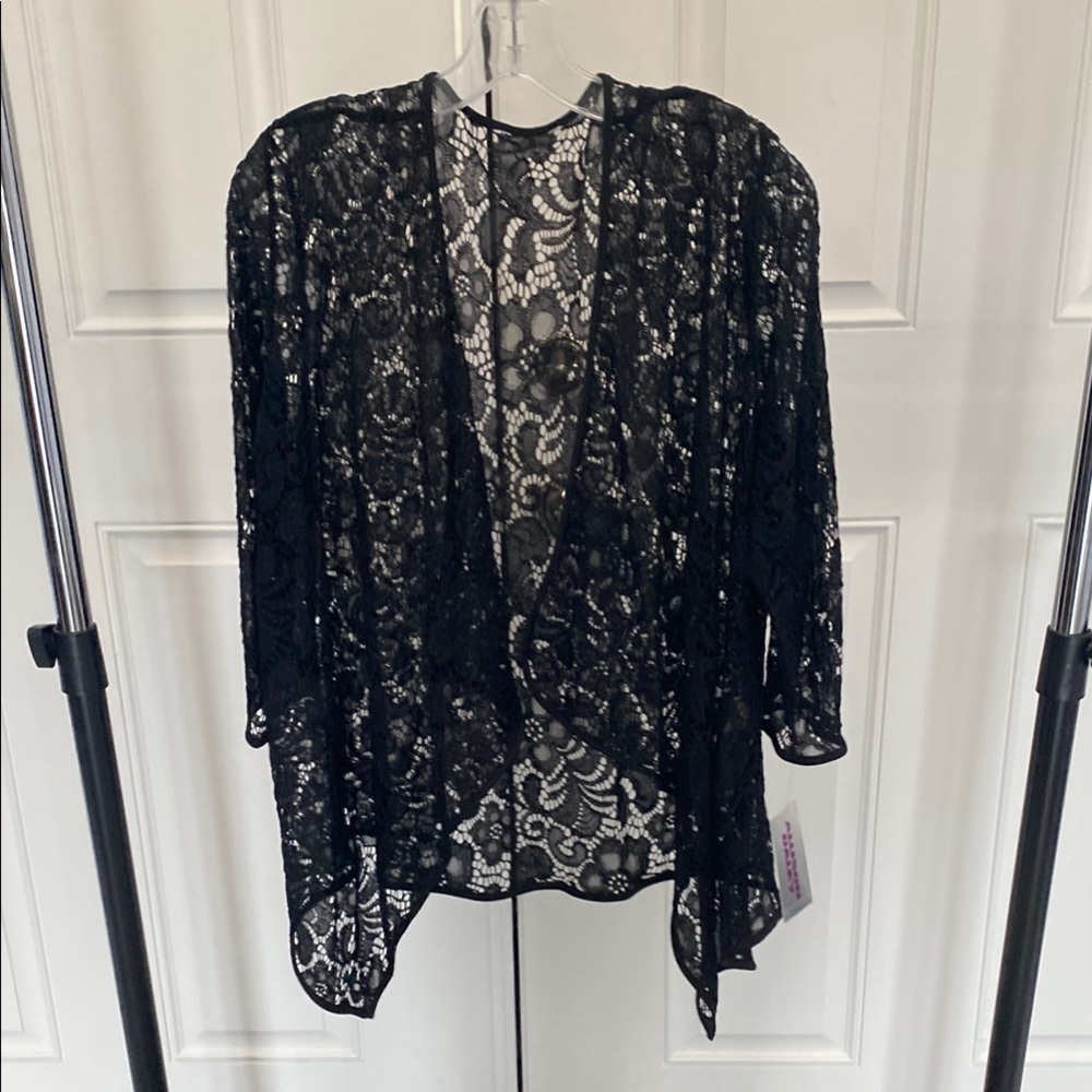 Allison Daley Black Lace Cardigan